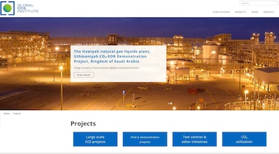 GCCSI Project Database web page