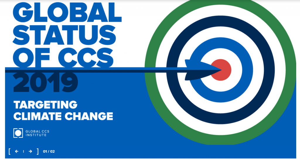 Cover image of the Global Status of Carbon Capture and Storage 2019 report