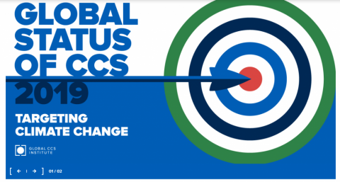 Cover image of the Global Status of Carbon Capture and Storage 2019 report